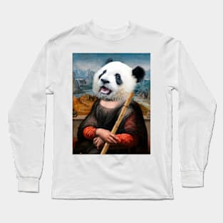 Panda Gioconda Mona lisa Long Sleeve T-Shirt